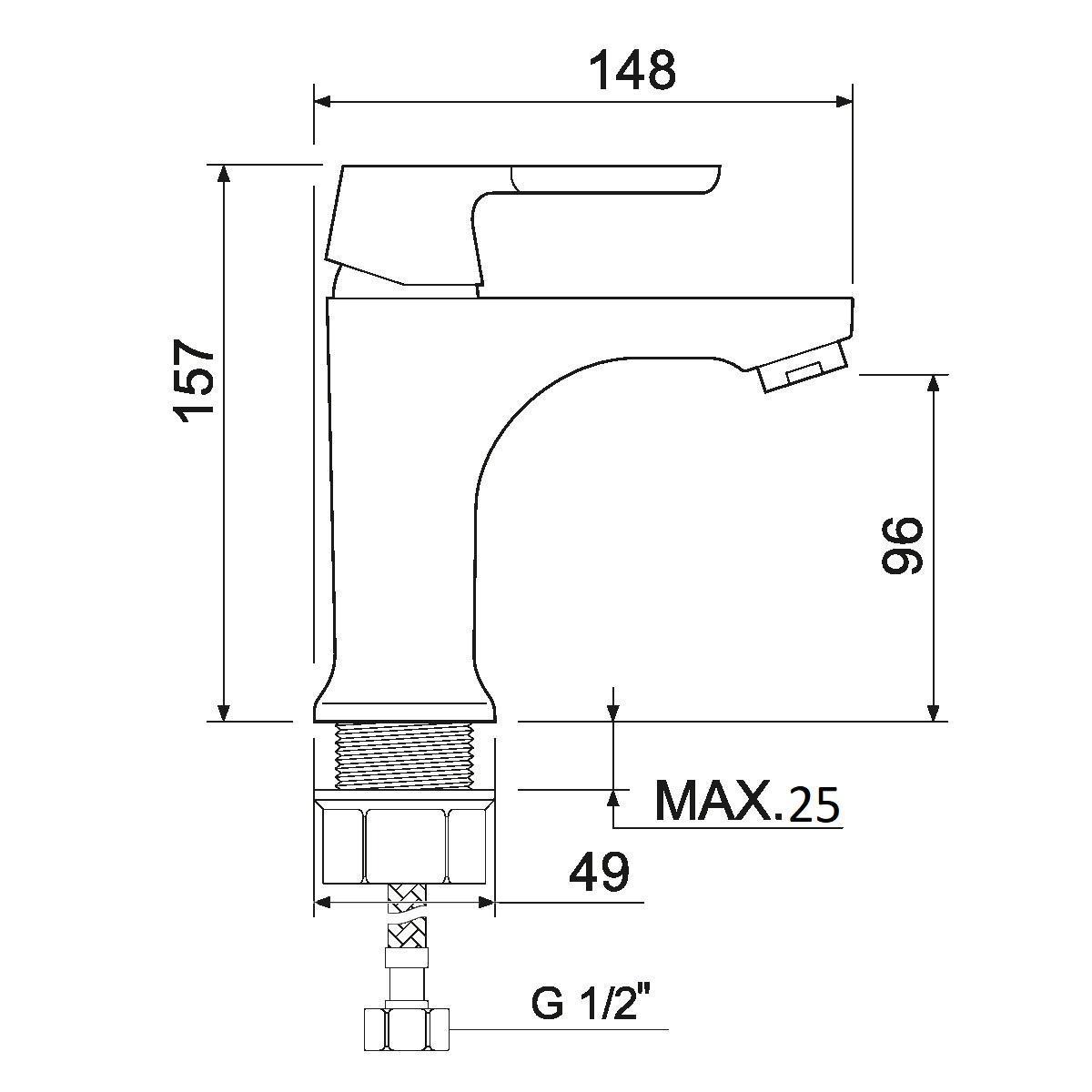 SL123-001F Смеситель для умывальника, Ø35