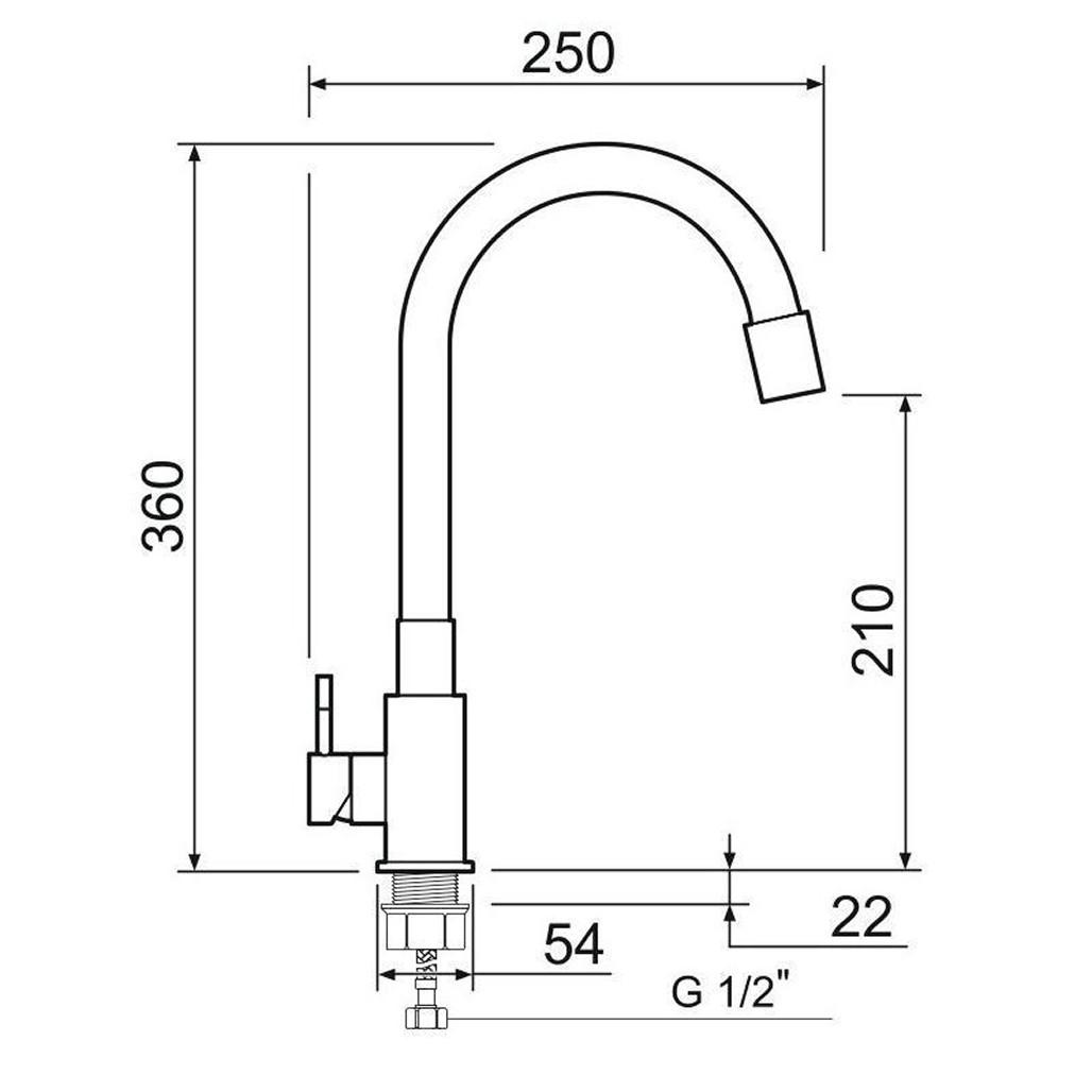 SUS124W-016F Смеситель для кухни, ø35