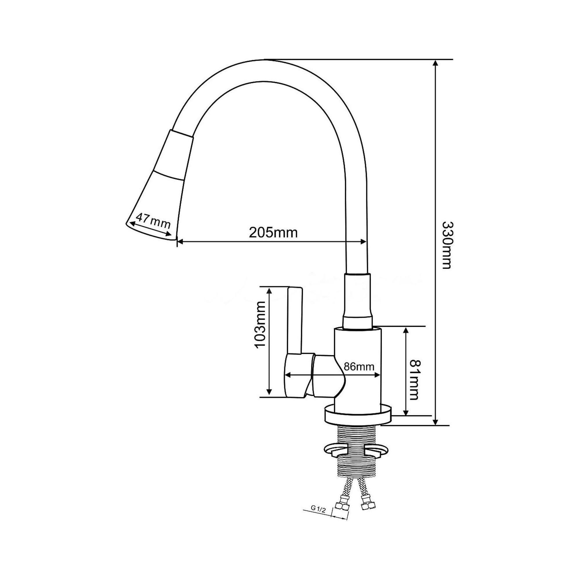 SUS123BL-016F Смеситель для кухни, ø35