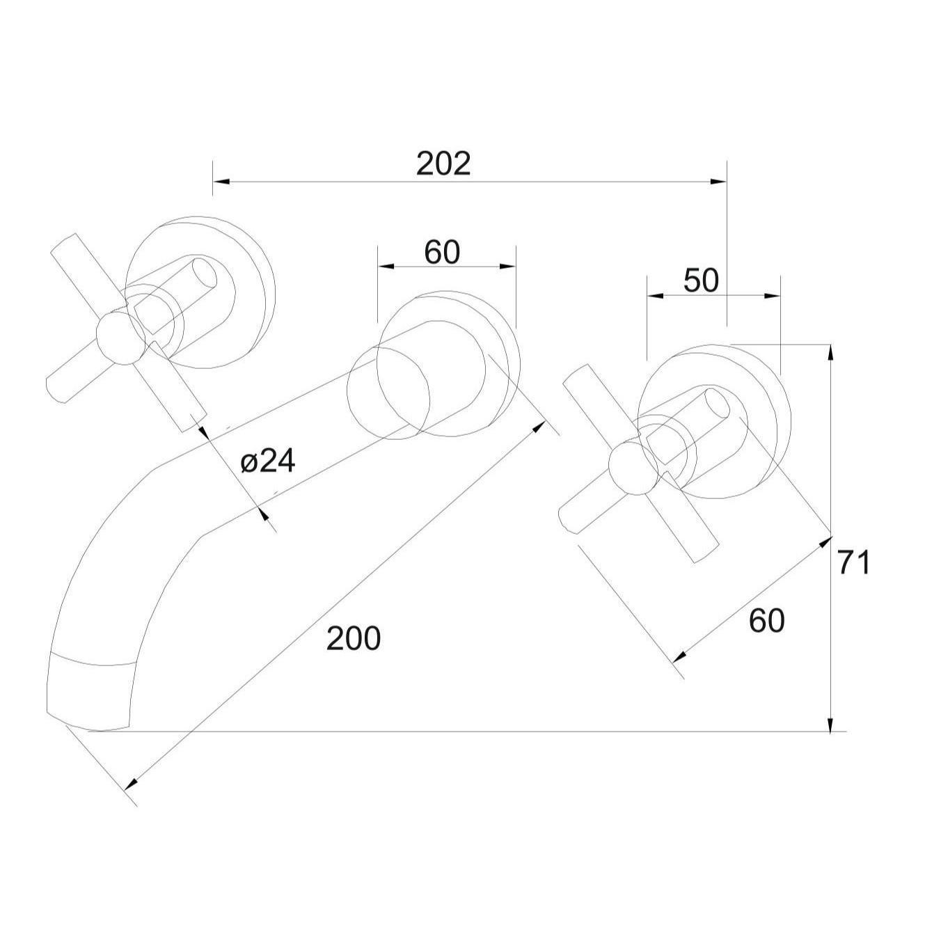 SUS129BL-4 Встраиваемый смеситель для умывальника