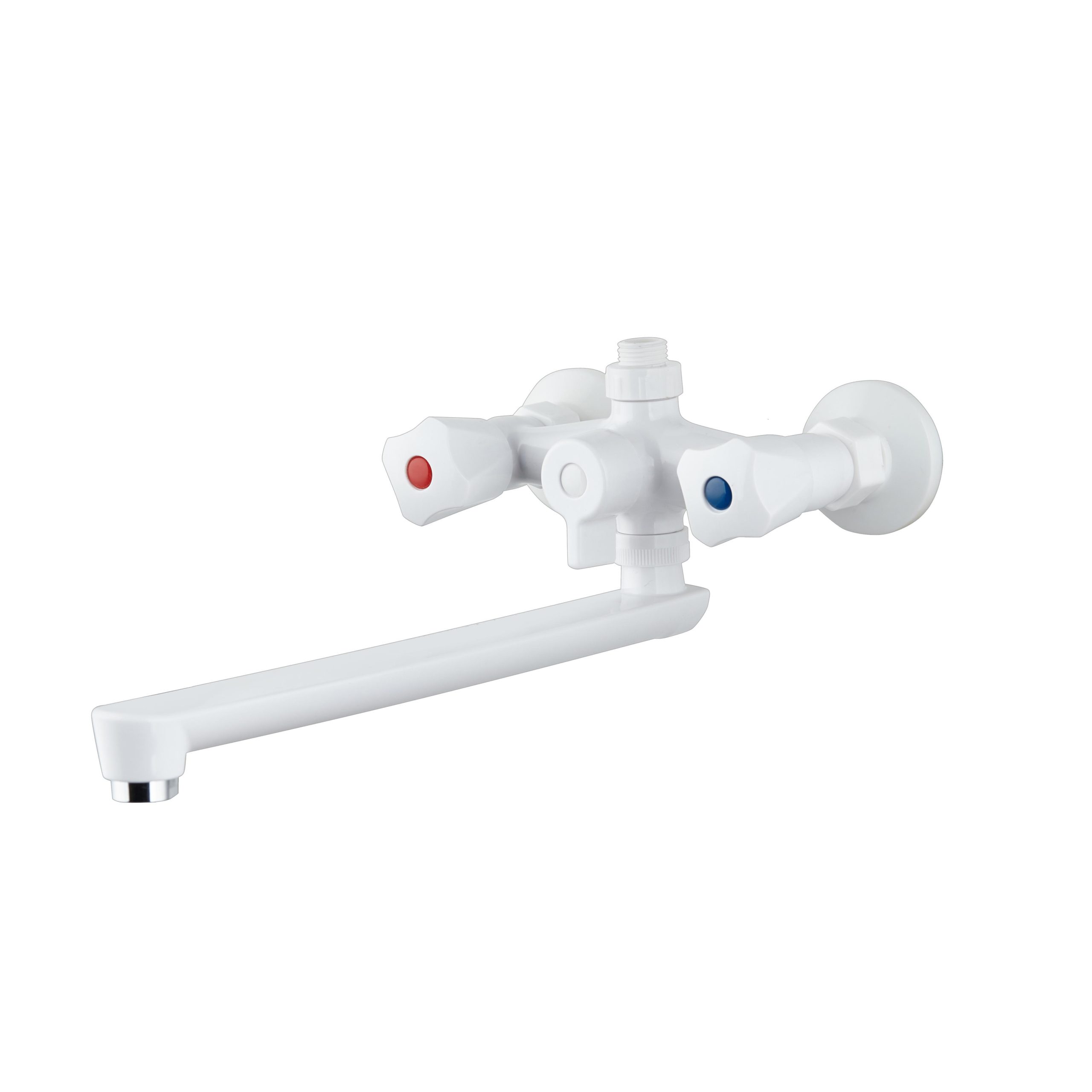 PL4-140P Смеситель для ванны с длинным изливом из высокопрочного пластика- БЕЛЫЙ