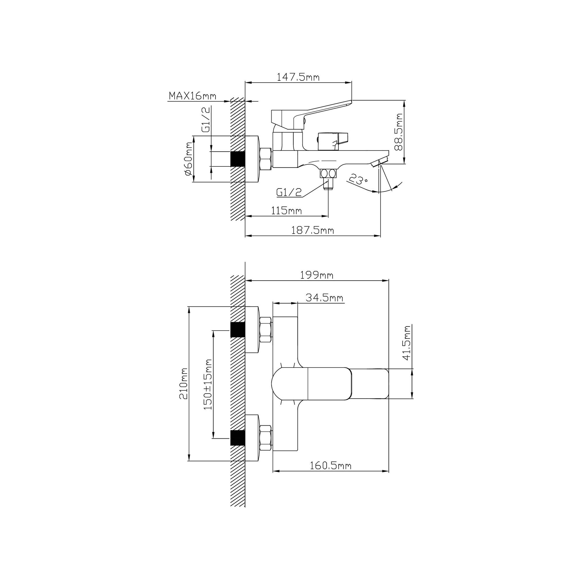 07-В1001-21 Смеситель для ванны, ø35