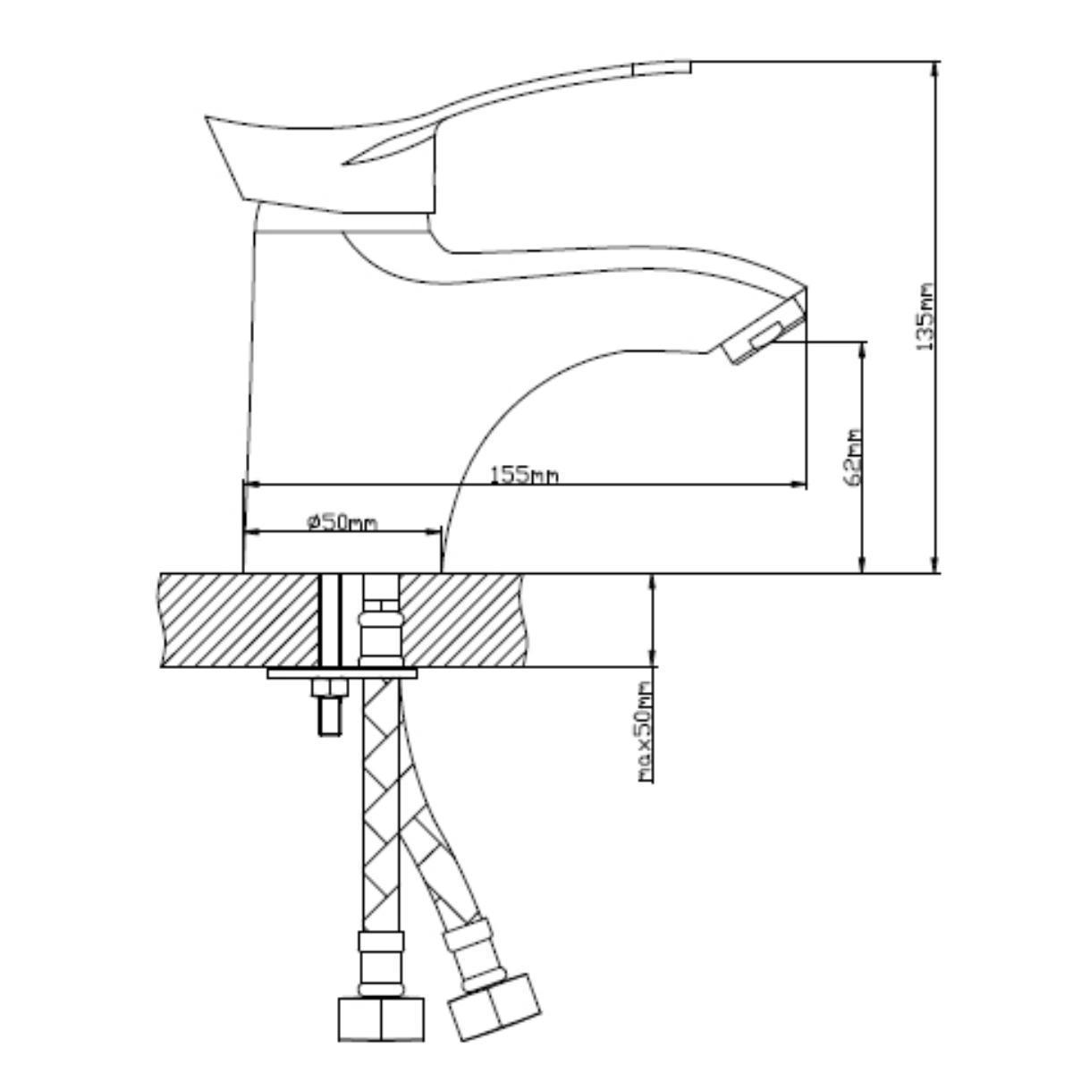 B8173-1 Смеситель для умывальника из Латуни, ø40