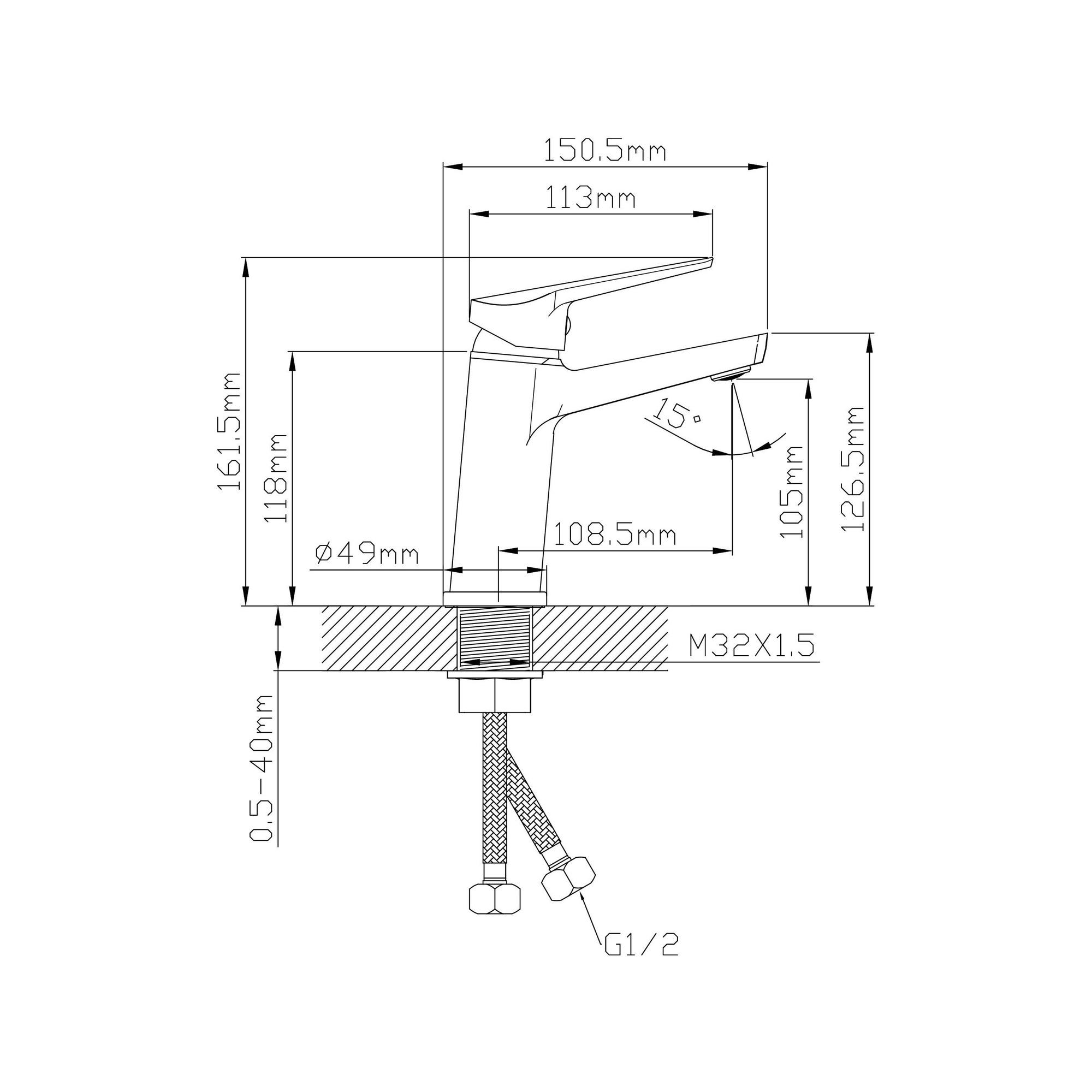 01-У1001-21 Смеситель для умывальника, ø35