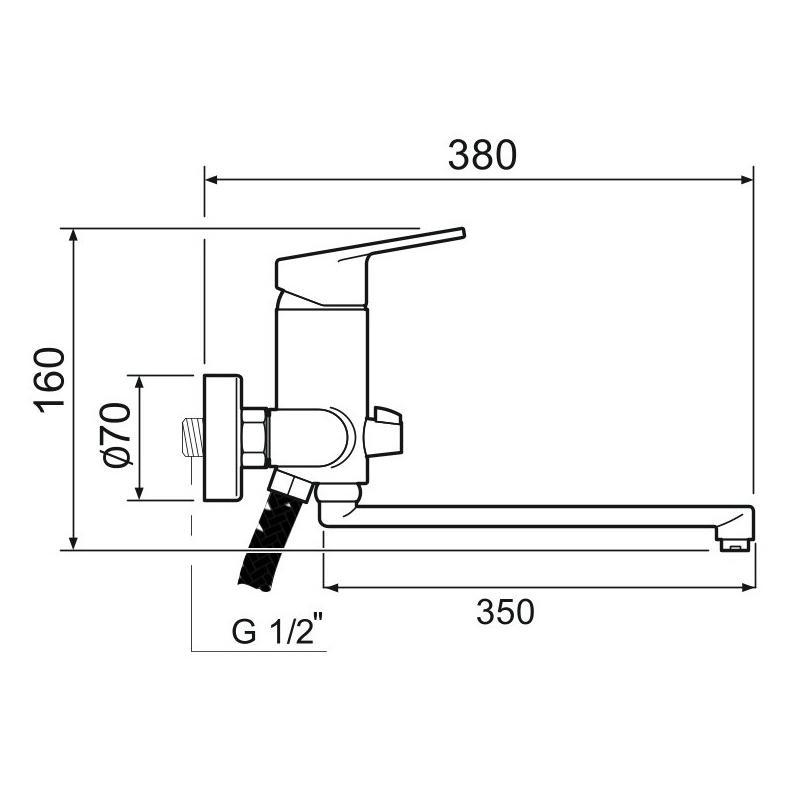 SL132-006E Смеситель для ванны, ø35