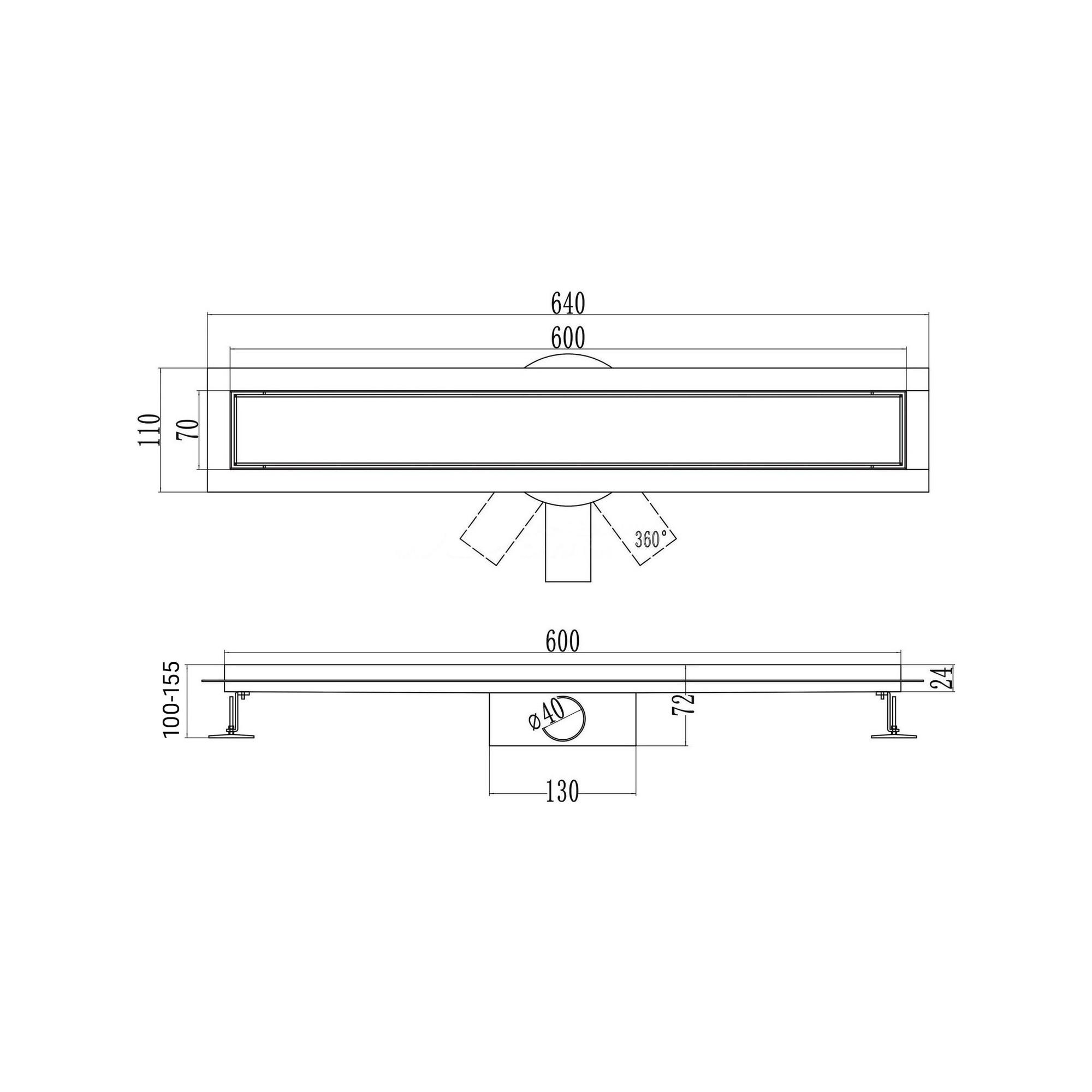 Трап линейный РМС ТЛ-02-Ч-60х7