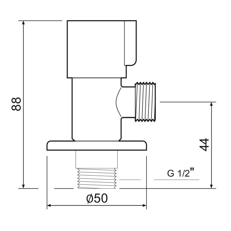 SUS124KR-01B Кран для подключения сантехнических приборов