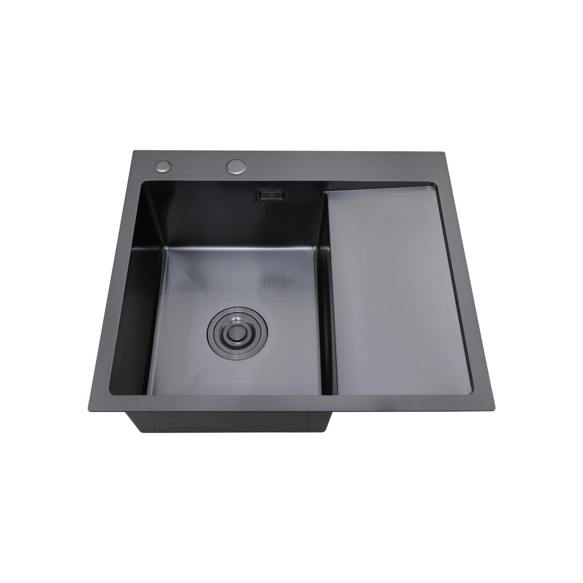 MRK-5851BL-L Набор 2 в1 РМС/кухонная мойка с правым крылом + дозатор