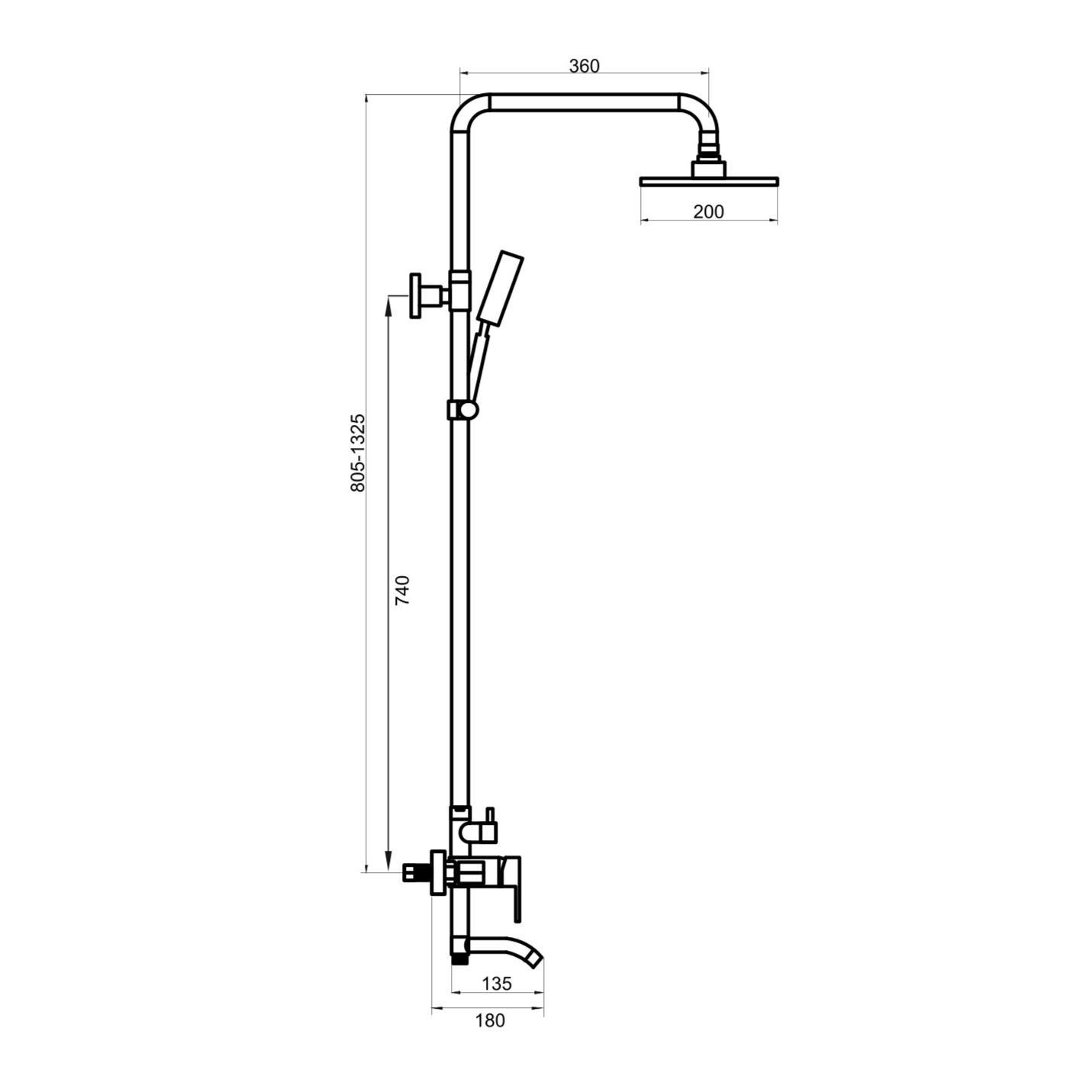 SUS124-009DK-1 Душевая система, ø35