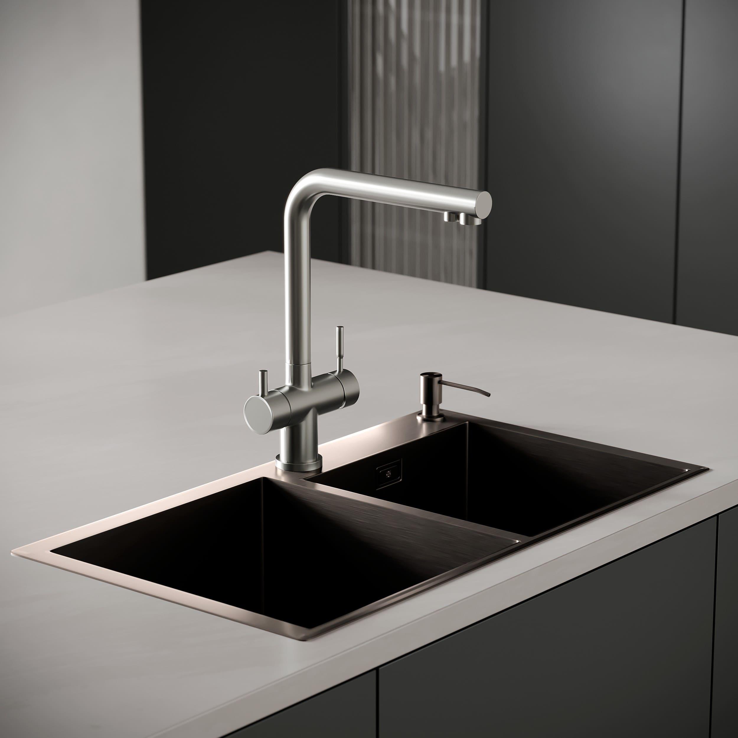 MR-7843BL Набор 3 в 1 РМС (кухонная мойка+ корзина раздвижная+ дозатор врезной)