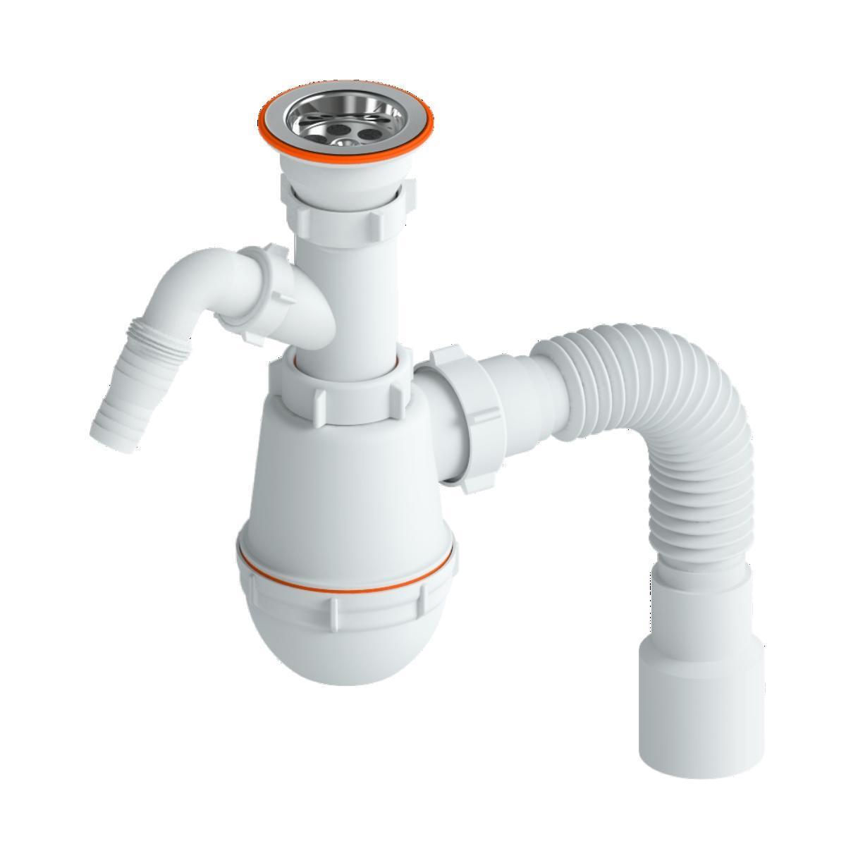 Сифон "РМС" СМ-03 для мойки (с выходом под стир.машину)