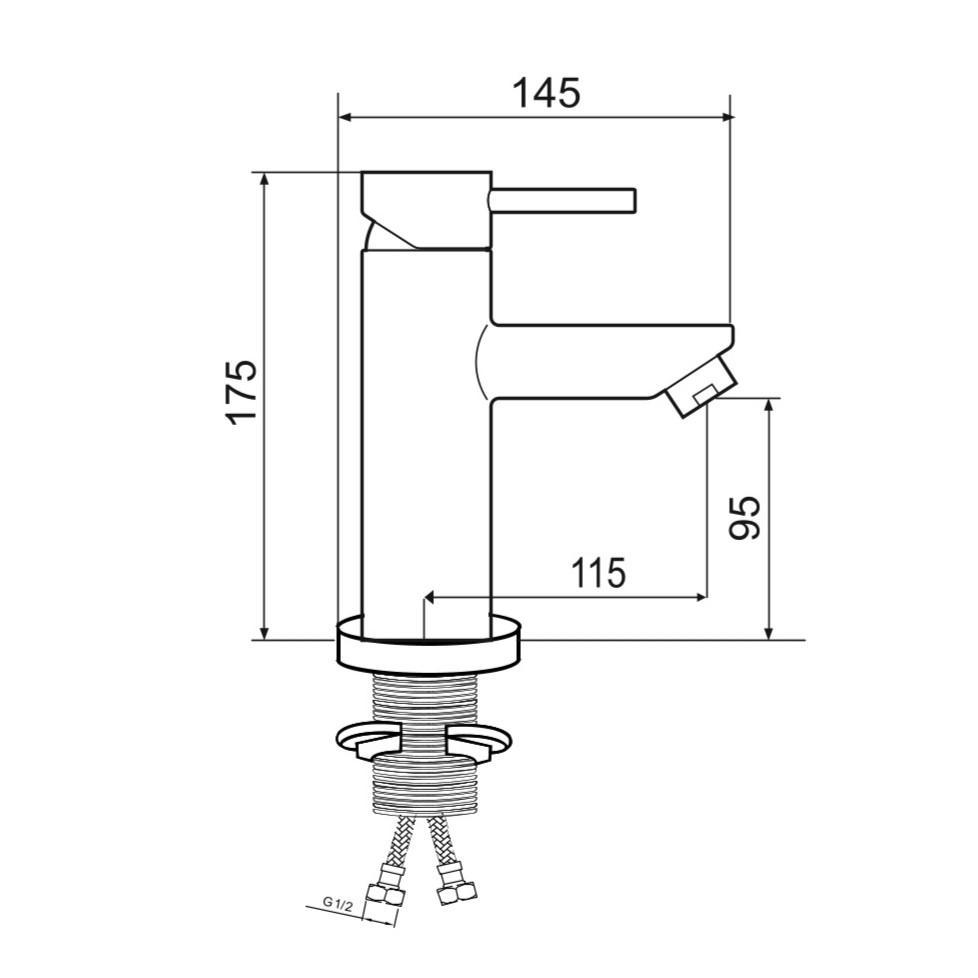 SUS124-001F Смеситель для умывальника, ø35