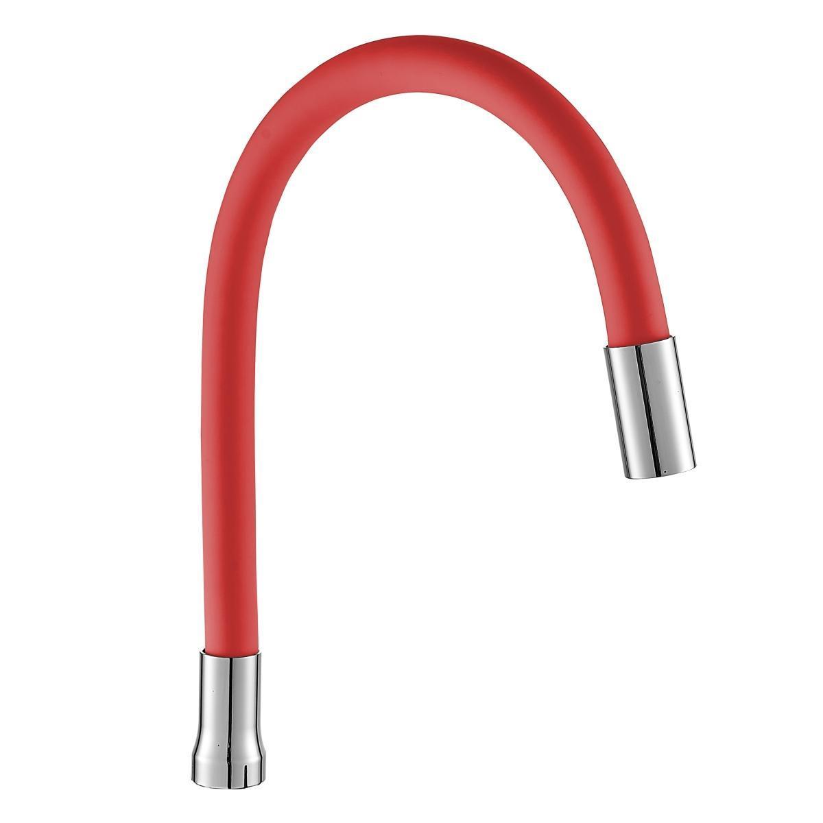 E350A Излив силиконовый  красный, гибкий, в блистере