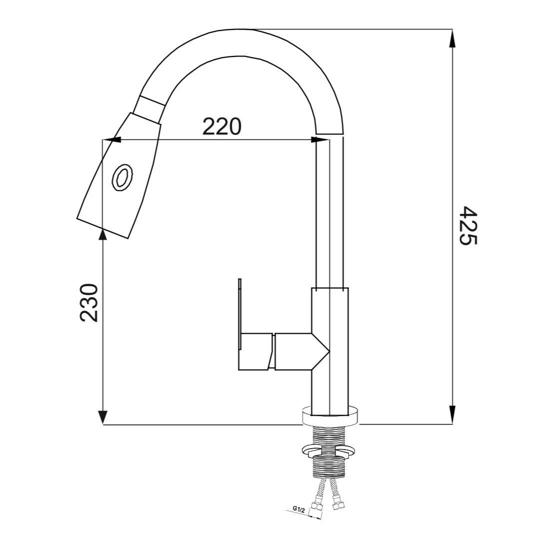 SUS124-017F-2 Смеситель для кухни, ø35