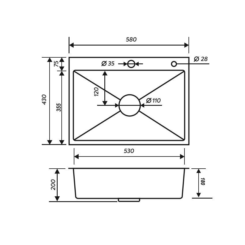 MR-5843BL Набор 3 в 1 РМС (кухонная мойка+ корзина раздвижная+ дозатор врезной)
