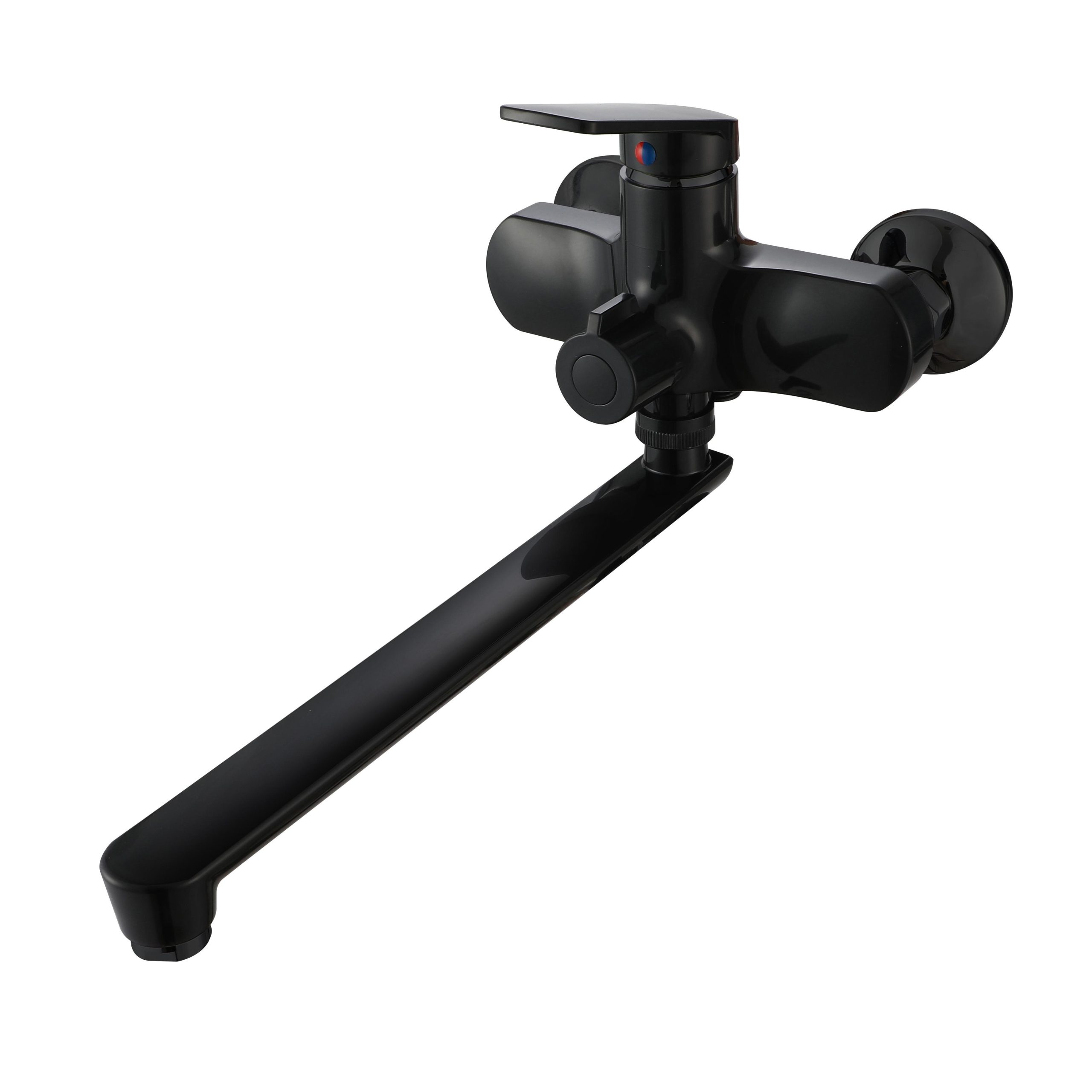 PL7BL-006E Смеситель для ванны с длинным изливом из высокопрочного пластика-Черный