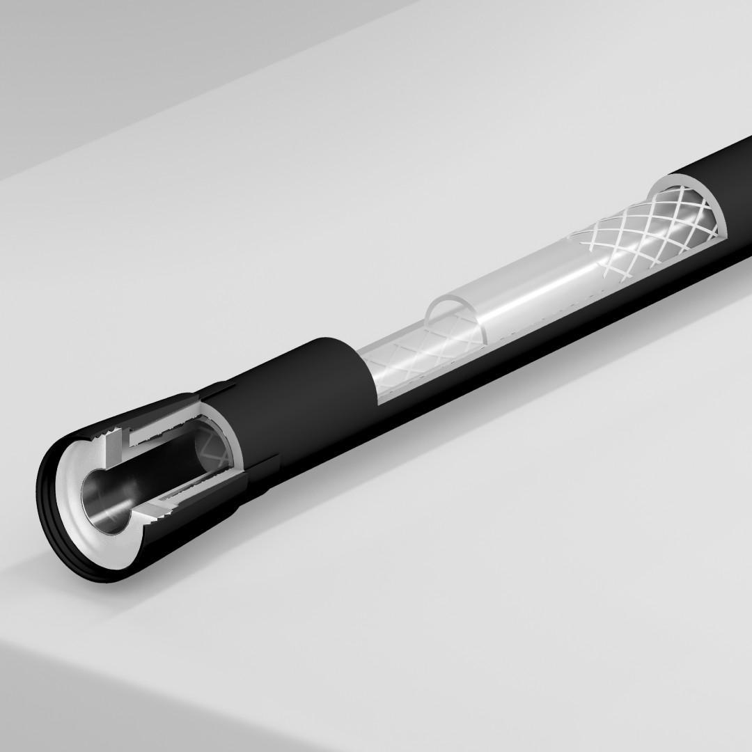 SH-17 Шланг для душа не растяжной из PVC-150 см, черный