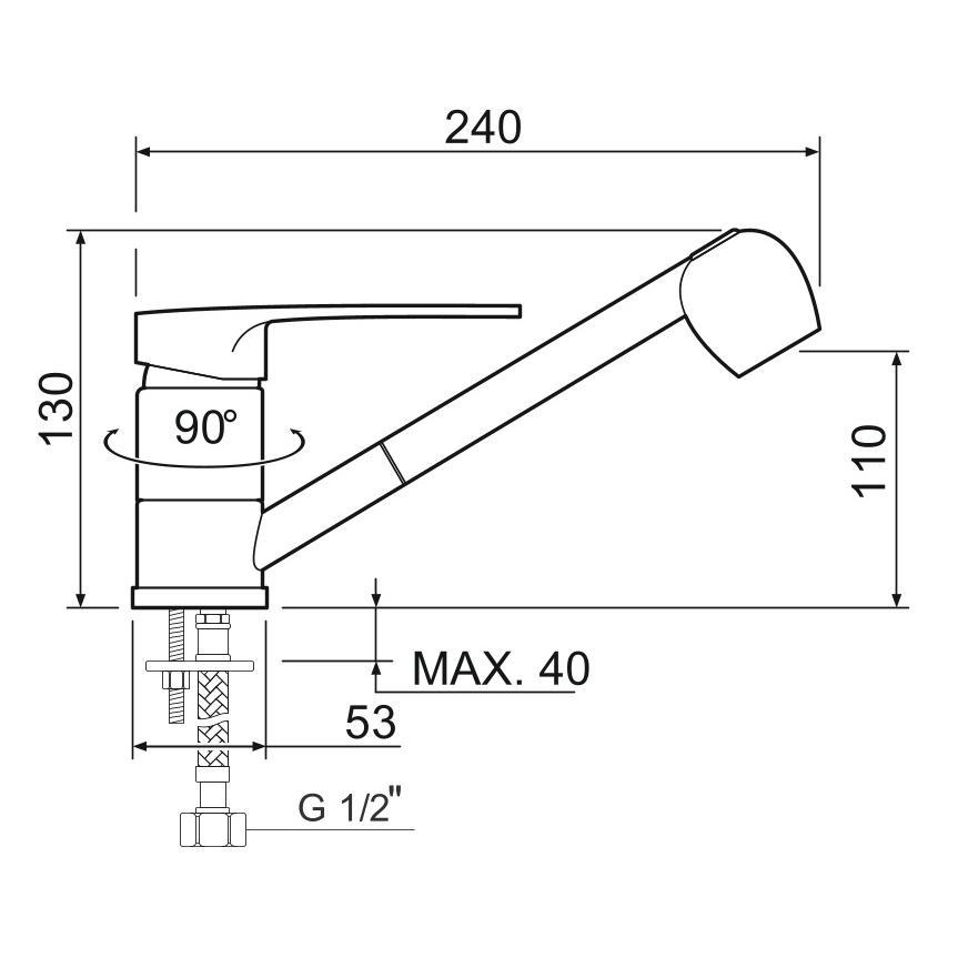 SL52-014 Смеситель для кухни, ø40
