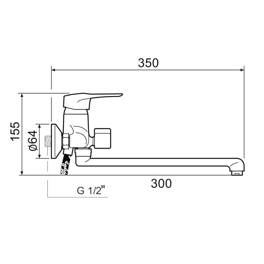 SL55-006E Смеситель для ванны, ø40