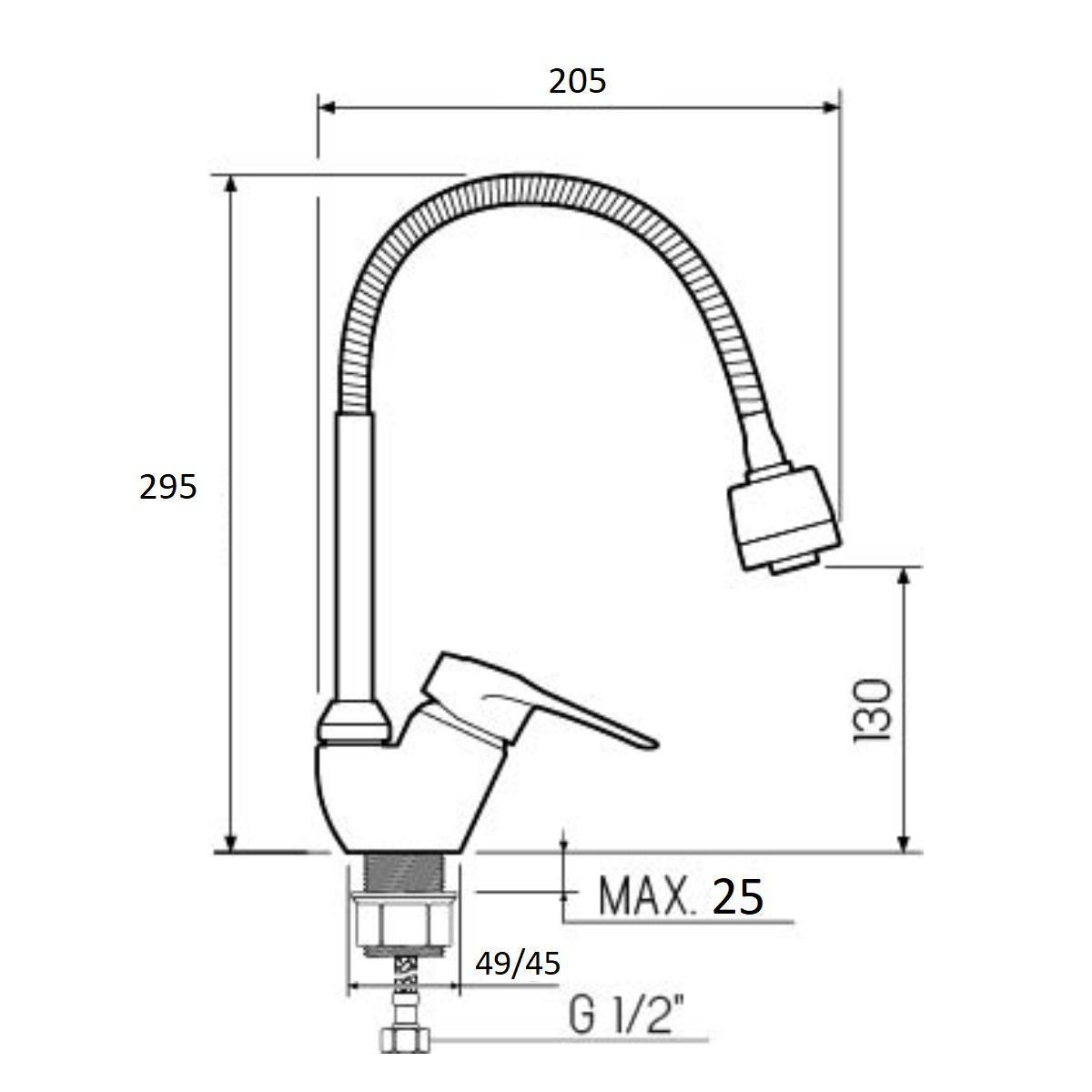 SL55-016F Смеситель для кухни, ø40