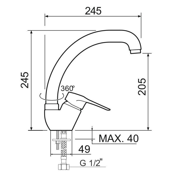 SL55-011F Смеситель для кухни, ø40