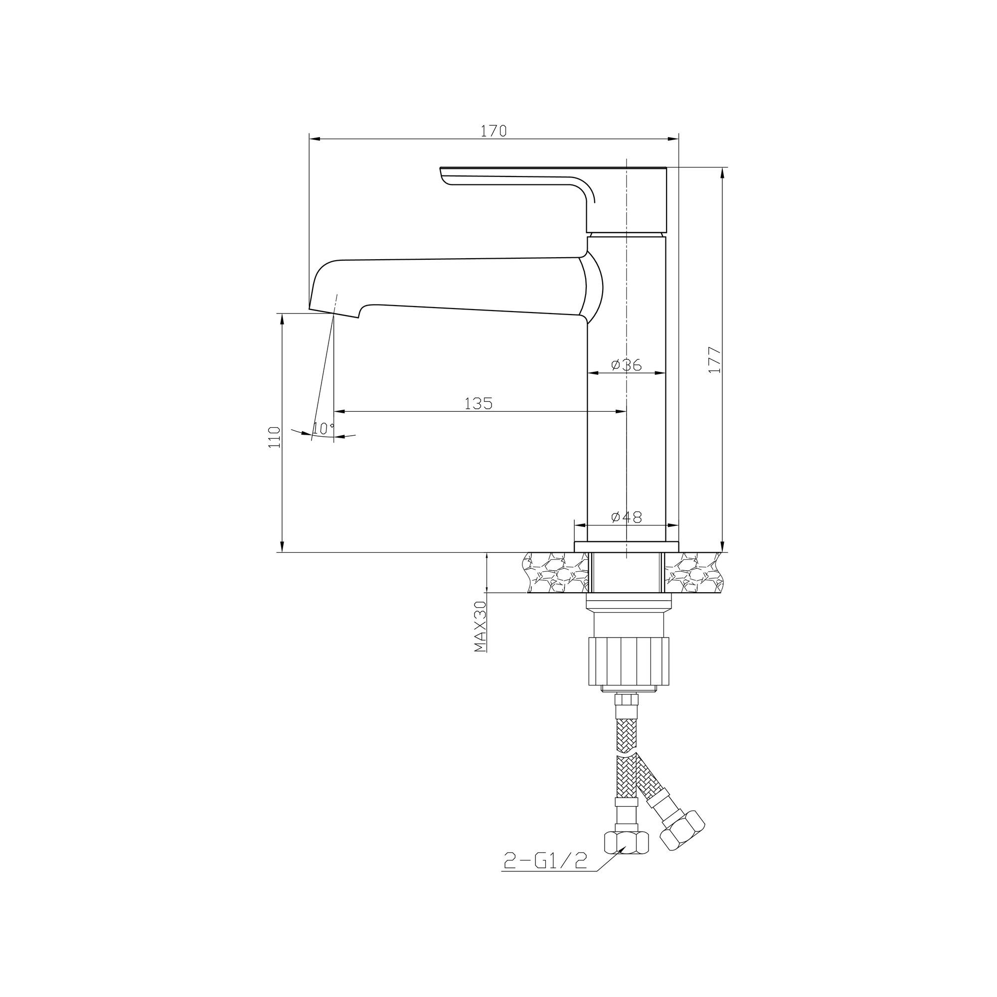 ВК-У1002-11 Смеситель для умывальника, ø26
