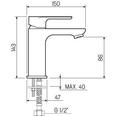 SL133-001F  Смеситель для умывальника, ø35