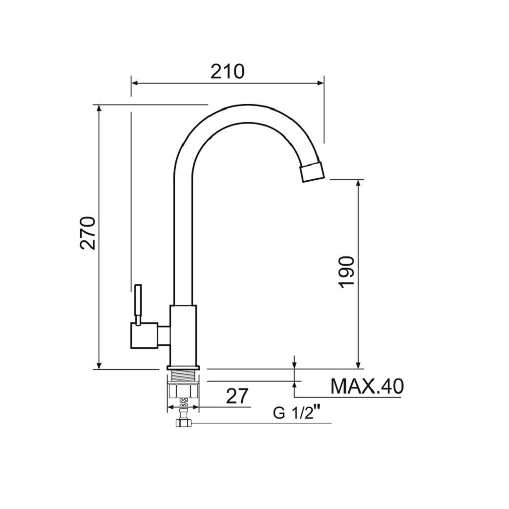 SUS124-269F Кран для кухни для одной воды