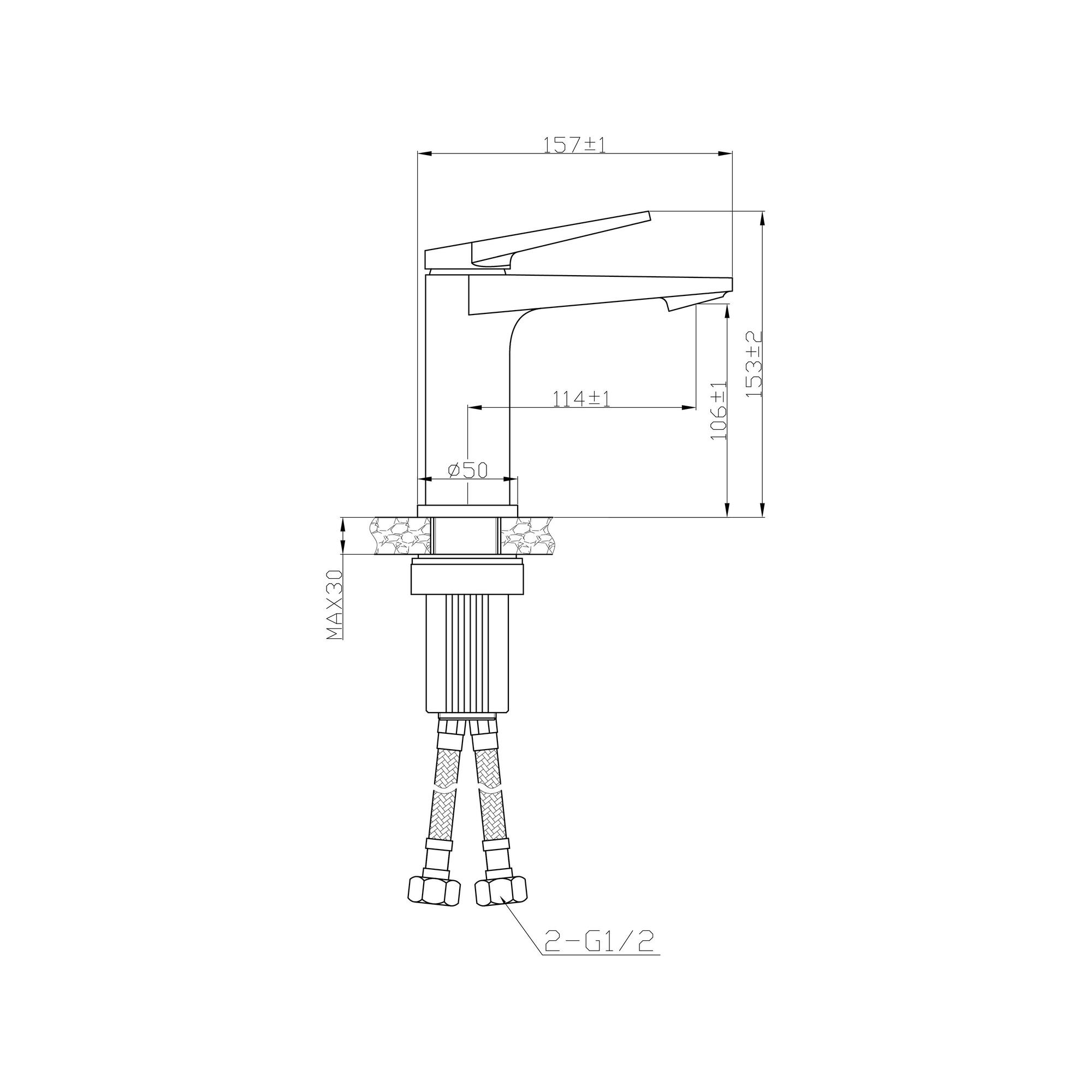 КВ-У1001-11 Смеситель для умывальника, ø35