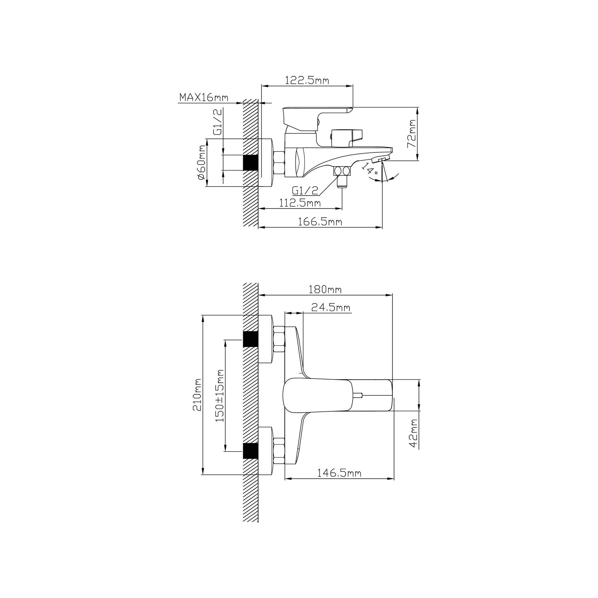 02-В1001-21 Смеситель для ванны, ø35