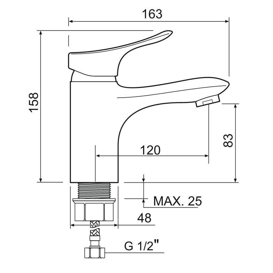 SL120-001F Смеситель для умывальника, ø40
