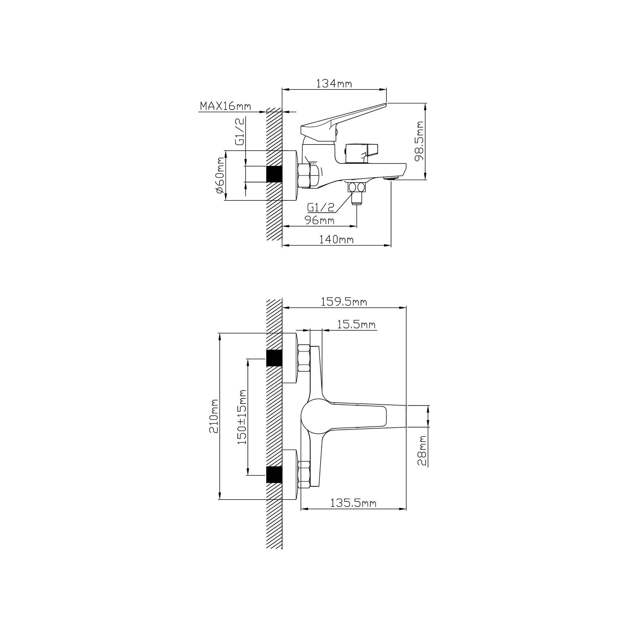 01-В1001-21 Смеситель для ванны, ø35