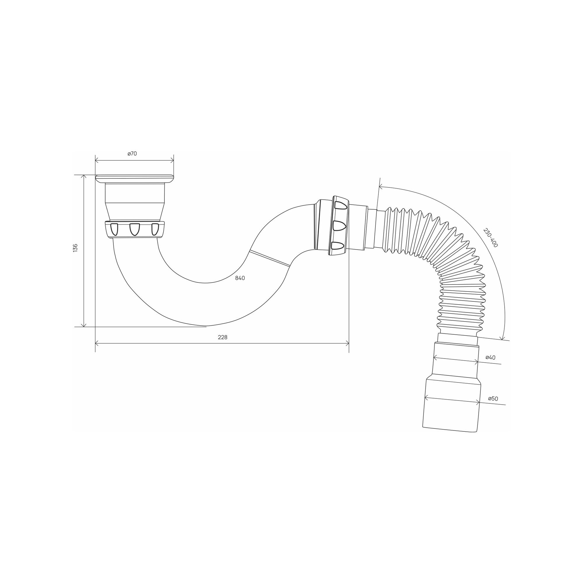 Сифон "РМС" СД-О для душ.поддона округлый