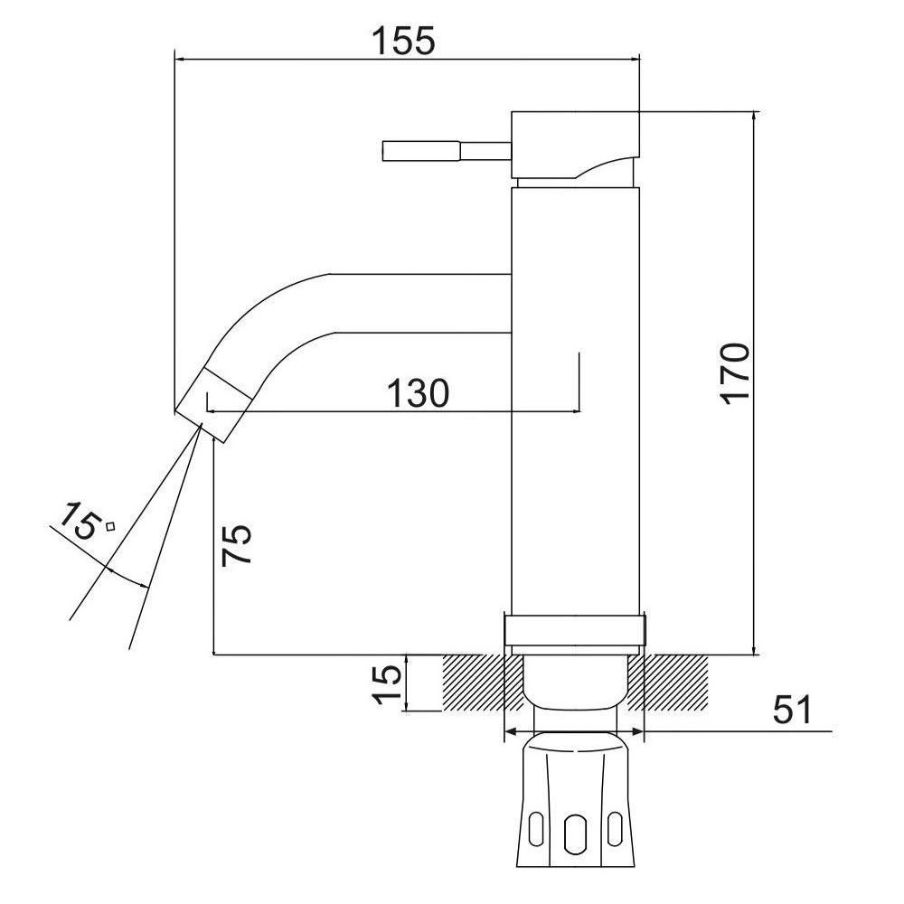 SUS128-001F Смеситель для умывальника, ø35