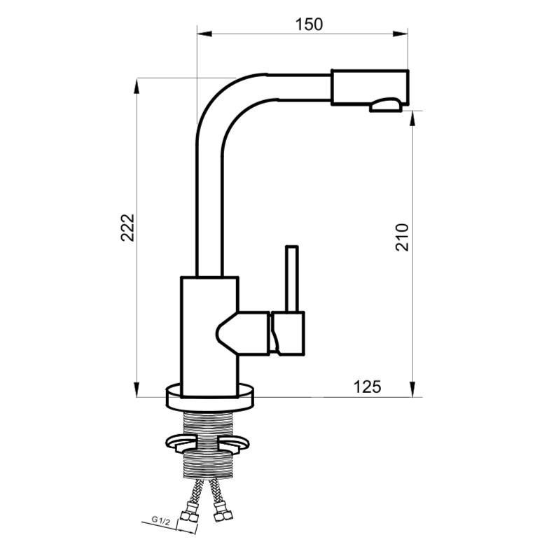 SUS124-001F-3 Смеситель для умывальника, ø35