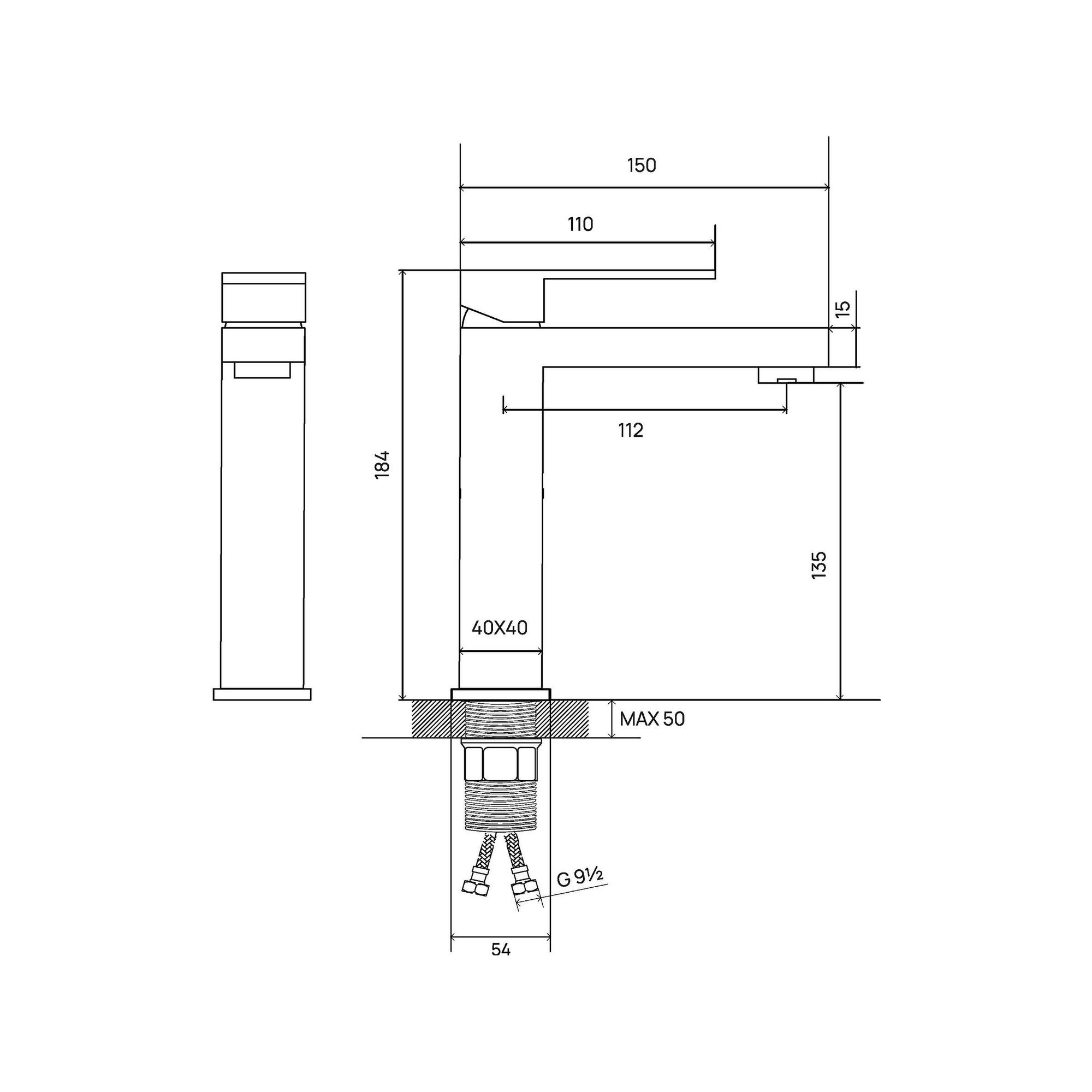 08-У1002-22 Смеситель для умывальника,  ø30