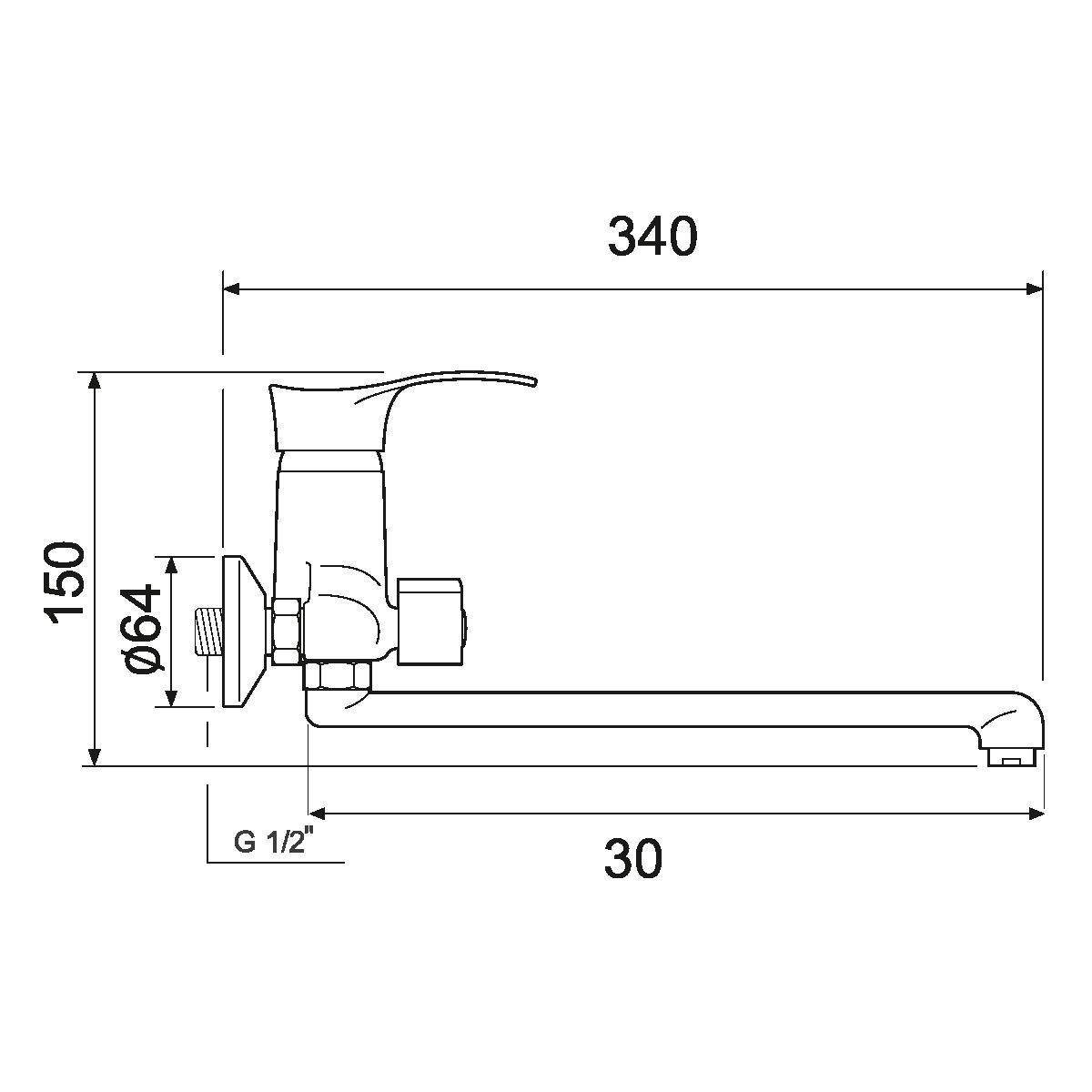 SL86-006E Смеситель для ванны, ø35
