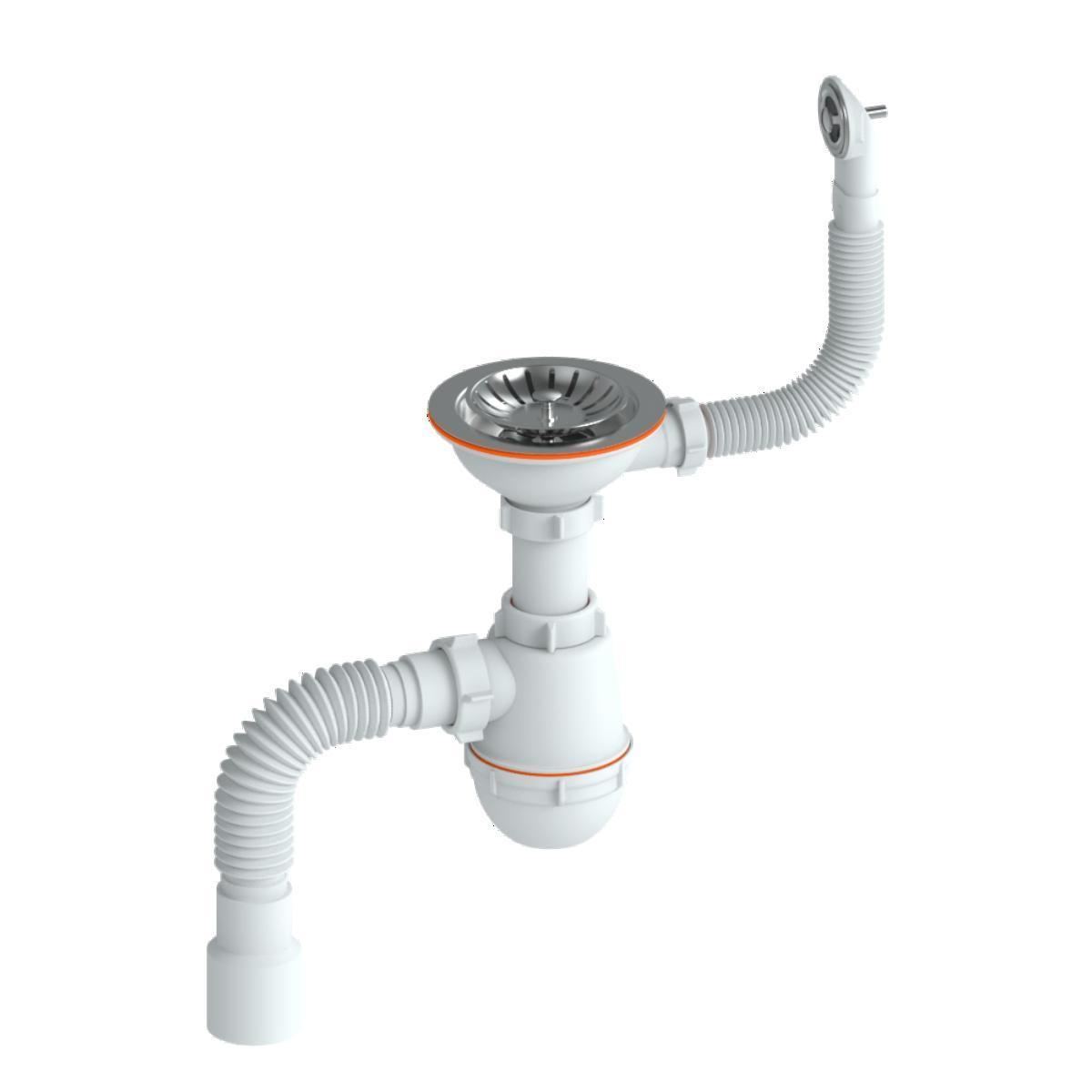 Сифон "РМС" СЕМ-К (П) для мойки (круглый перелив пластиковый шток)