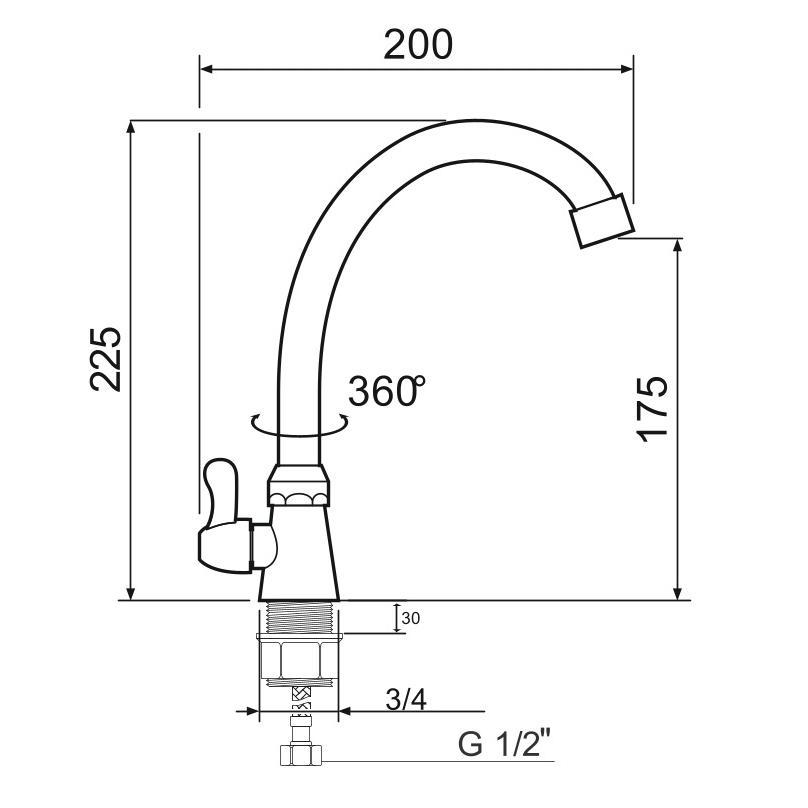 SL79-269F-1 Кран для кухни для одной воды