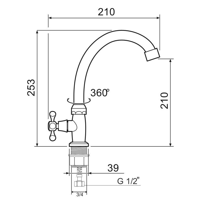 SL79-269F-4 Кран для кухни для одной воды