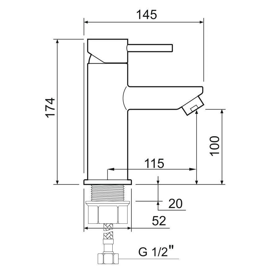 SUS124BL-001F Смеситель для умывальника, ø35