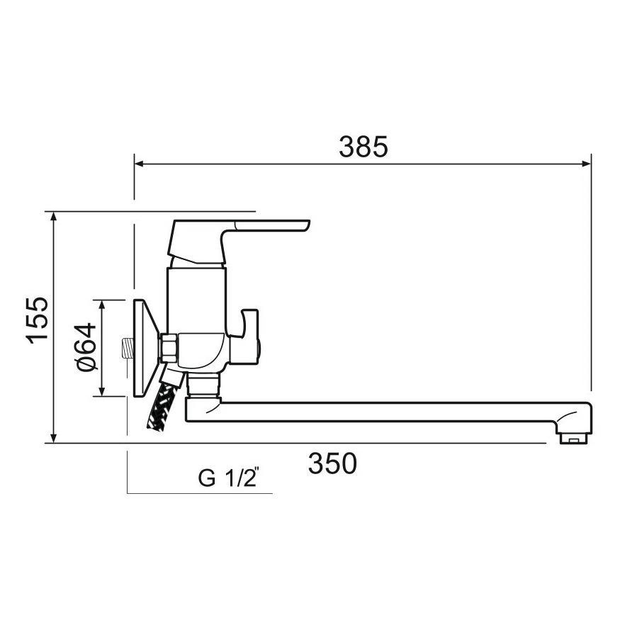 SL123-006E  Смеситель для ванны, Ø35