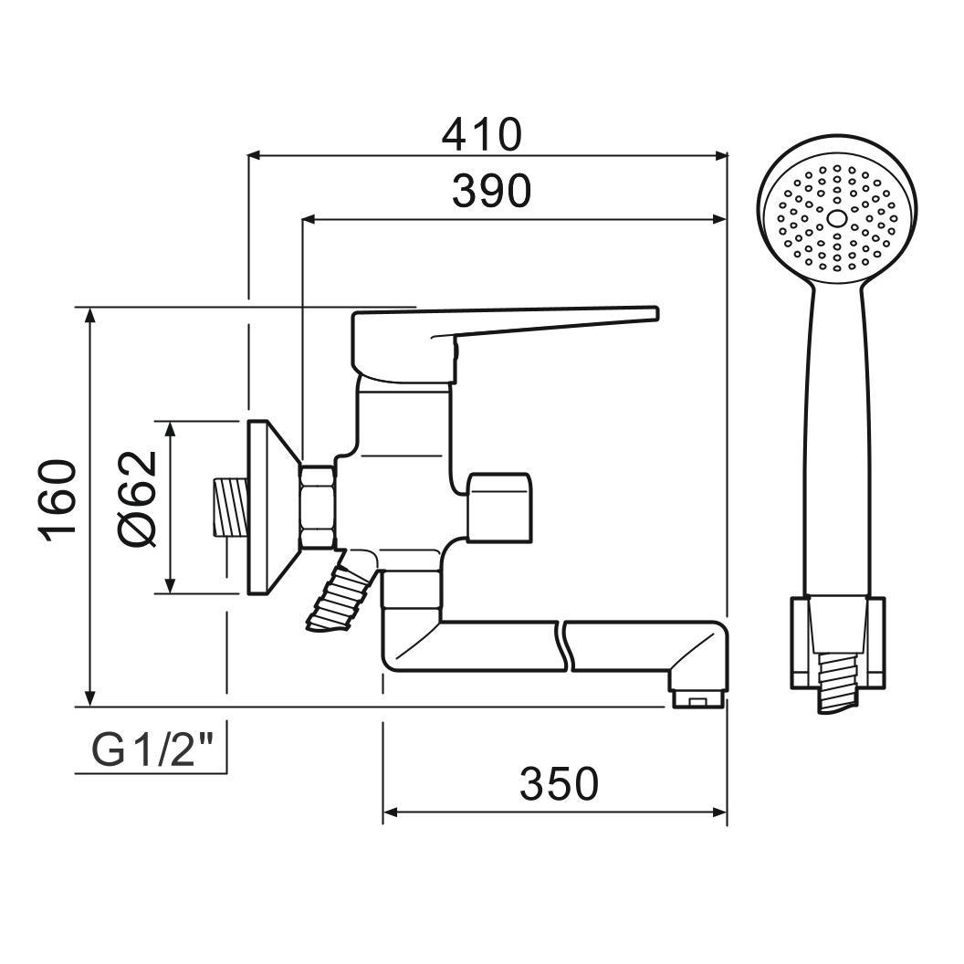 SL52-006E-3 Смеситель для ванны, Ø40