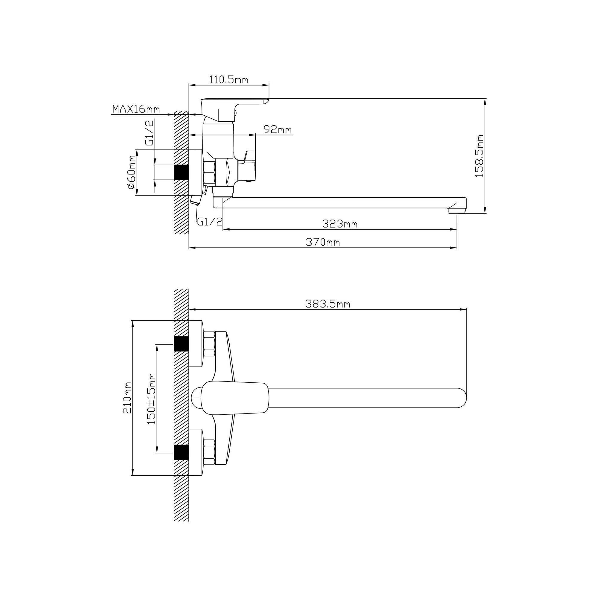02-В1201-21 Смеситель для ванны, ø35