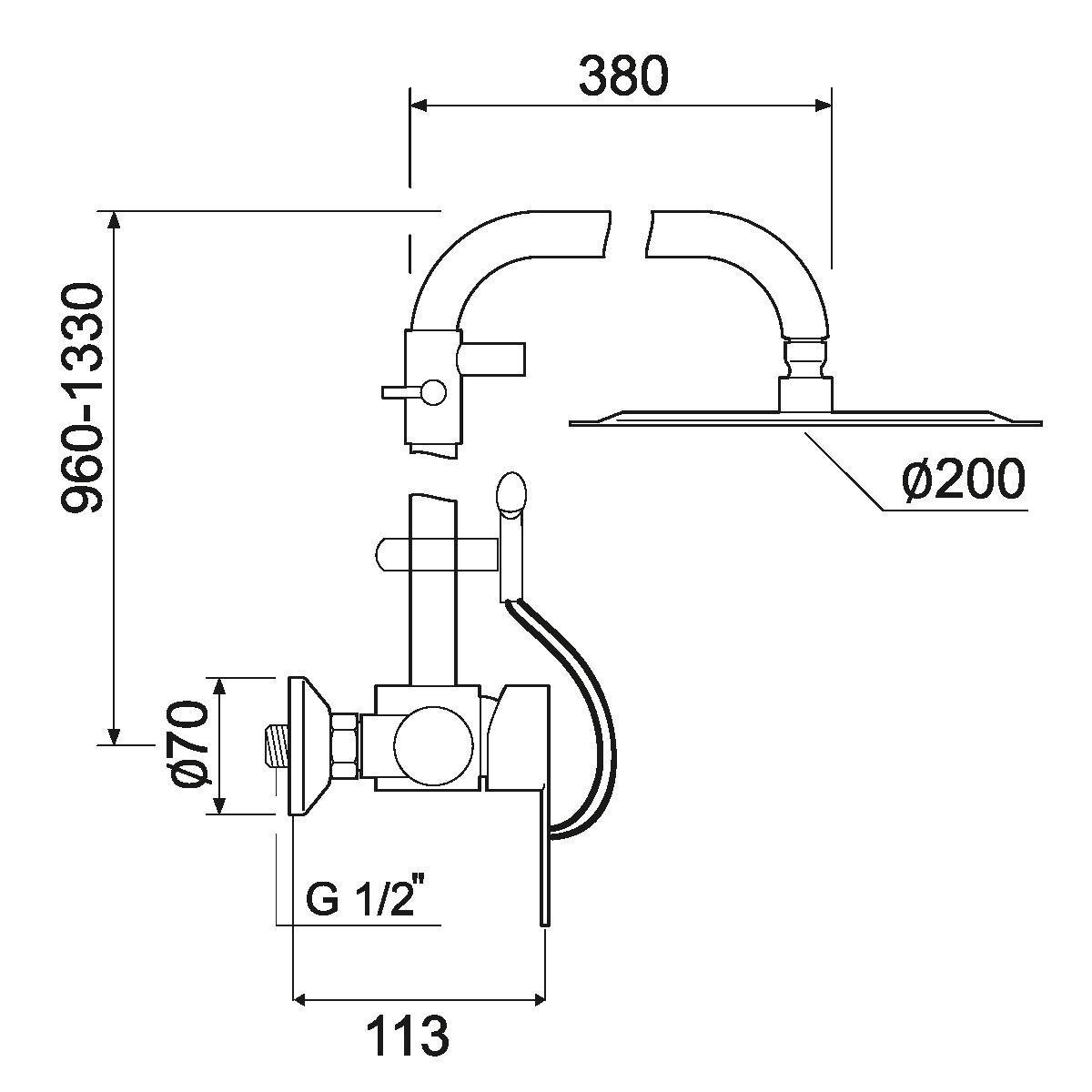 SUS124-003DK-2 Душевая система, ø35