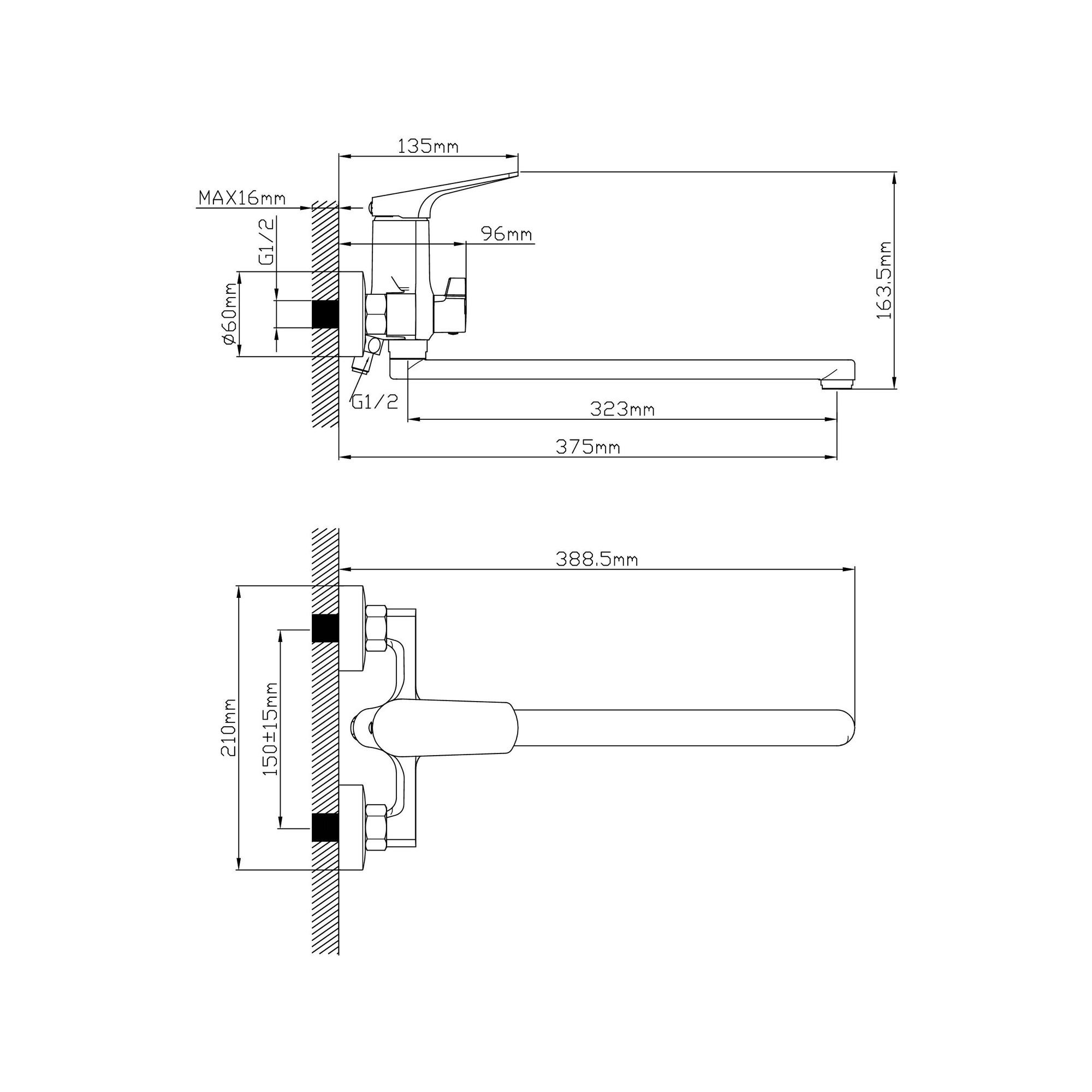 05-В1201-21 Смеситель для ванны, ø35