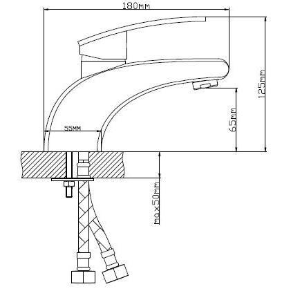 B8213-1 Смеситель для умывальника из Латуни, ø35