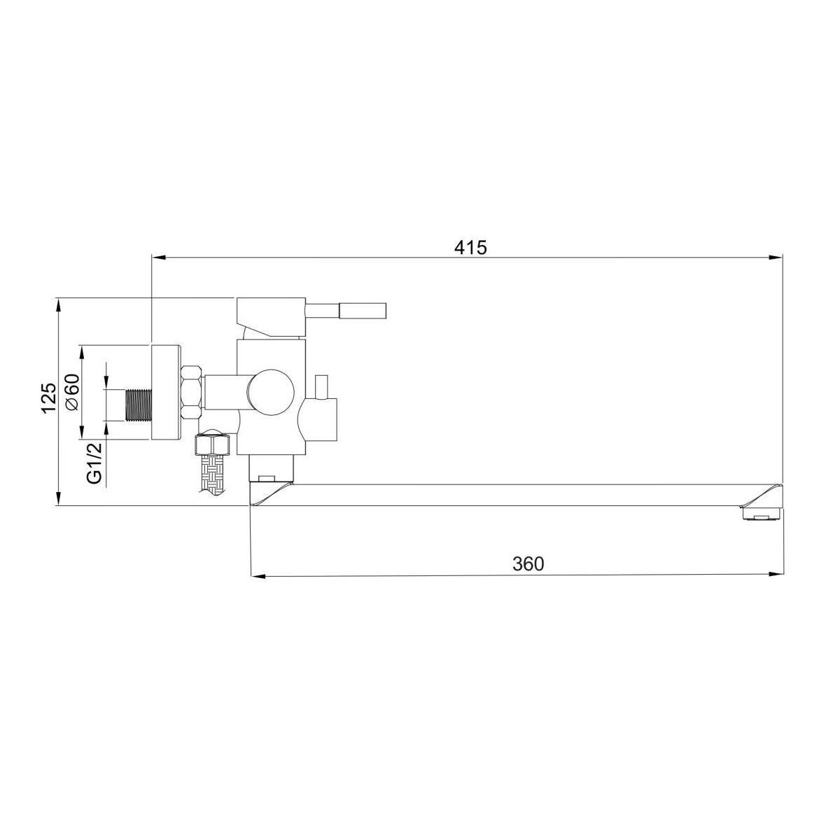 SUS125-006EP Смеситель для ванны, ø35
