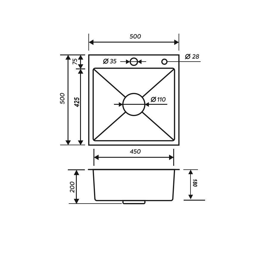 MR-5050 Набор 3 в 1 РМС (кухонная мойка+ корзина раздвижная+ дозатор врезной)