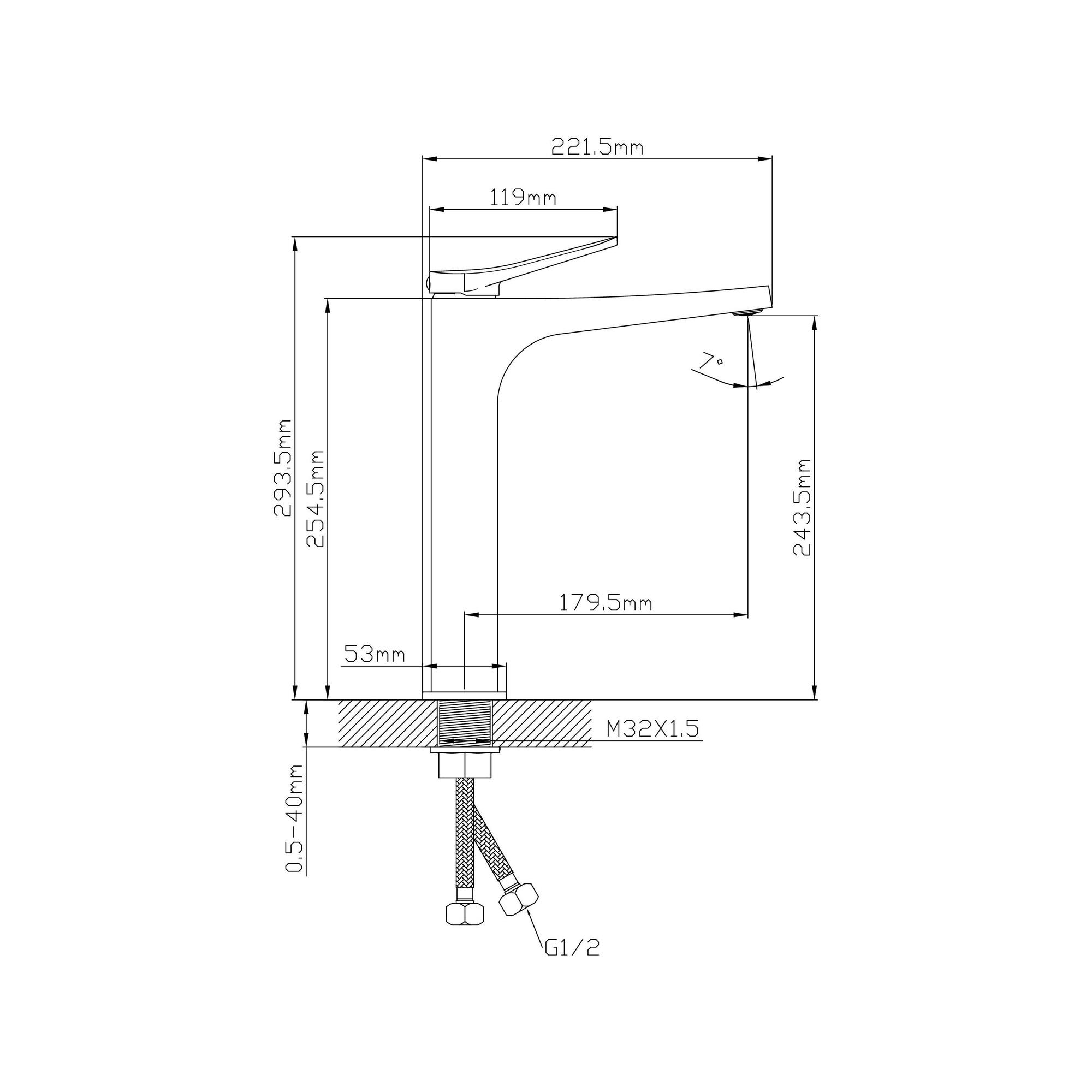МС-У1101-11 Смеситель для умывальника, ø35